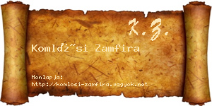 Komlósi Zamfira névjegykártya